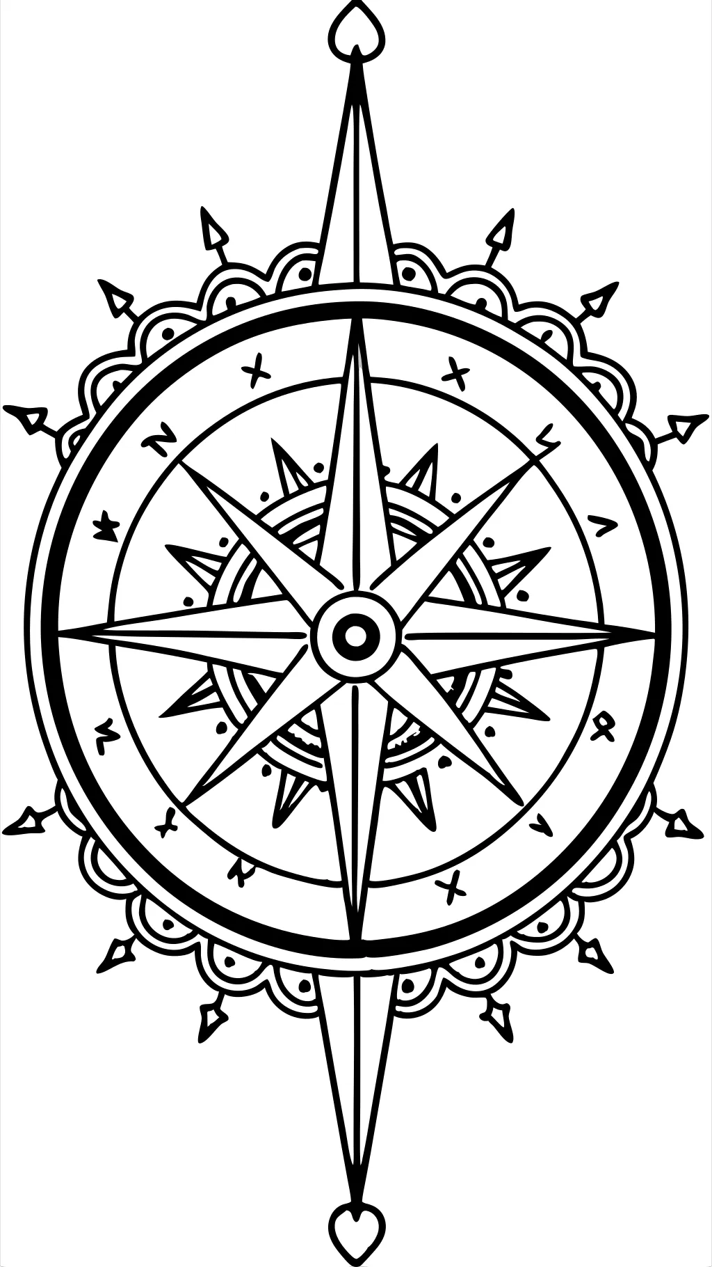 compass coloring page